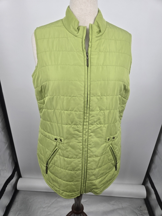Coldwater Creek Jackets & Blazers - Coldwater Creek Light Green Quilted Vest XL (16) 8409